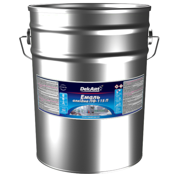 Емаль алкідна ПФ-115П темно-сіра ТМ "DekArt" - 50 кг.